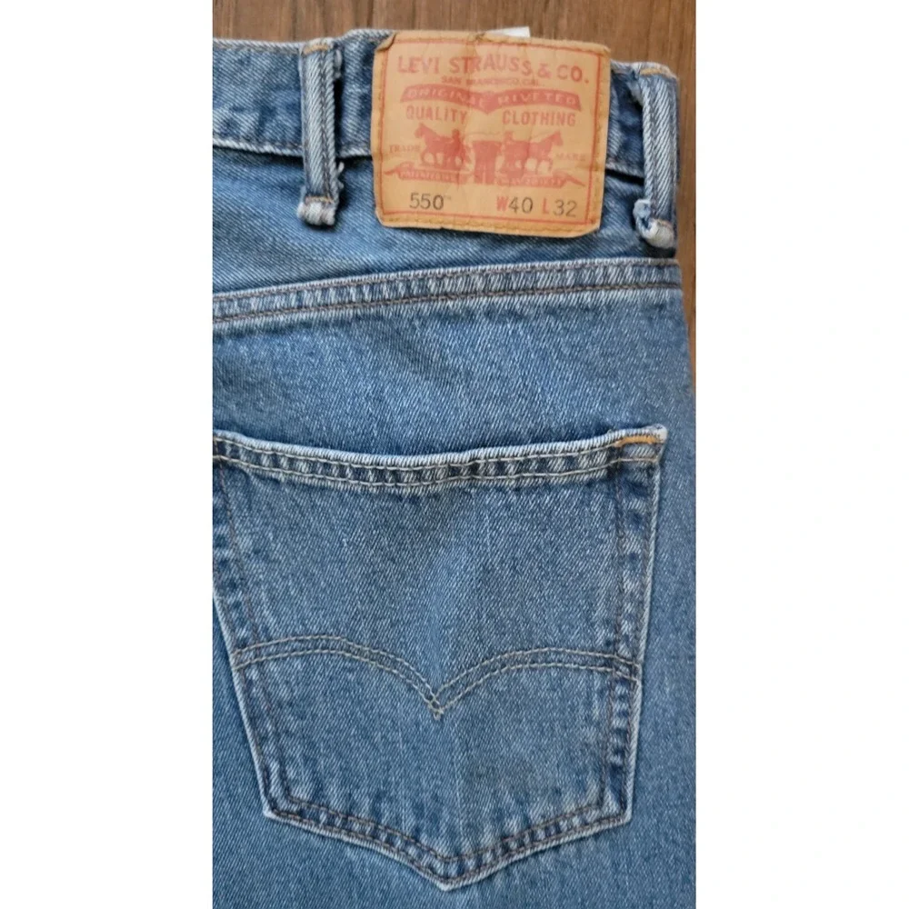 Levi's 550 Mens Relaxed Fit 100% Cotton Blue Jeans‎ Size 40x32